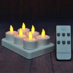 6Pcs LED Rechargeable Tealight Candle with Charging Base Frosted Holder with Remote Control for Christmas Wedding