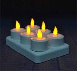 6Pcs LED Rechargeable Tealight Candle with Charging Base Frosted Holder with Remote Control for Christmas Wedding - Image 3