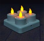 New 4pcs/set Rechargeable Flameless LED Tealight Candle Light with Frosted Holder Remote Based on UK.US AU Plug - Image 5