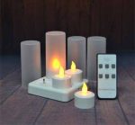 New 4pcs/set Rechargeable Flameless LED Tealight Candle Light with Frosted Holder Remote Based on UK.US AU Plug - Image 3