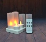 New 4pcs/set Rechargeable Flameless LED Tealight Candle Light with Frosted Holder Remote Based on UK.US AU Plug - Image 2