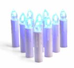 12pcs Yellow Light Flickering LED Taper Candles White Realistic Wax Drip LED Taper Candles - Image 4