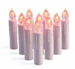 12pcs Yellow Light Flickering LED Taper Candles White Realistic Wax Drip LED Taper Candles - Image 3