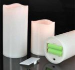 LED Flameless Outdoor Candle Set Votive Amber Yellow Flickering LED Candles Set of 3 Operated By 2AA Battery - Image 2