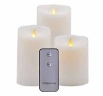 3.5" X 7" Battery Moving Flame Led Pillar Candles With Timer
