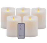 3.5" X 7" Battery Moving Flame Led Pillar Candles With Timer - Image 3
