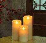 3.5" X 5" Battery Operated Moving Flame Led Pillar Candles With Timer And Remote - Image 4