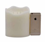 Flameless 3 Dancing Wicks Battery Operated Big Led Big Wax Candle Outdoor 6" x 6" - Image 4