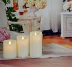 Set Of 3 Mini Flameless Moving Wick Battery Operated Artificial Led Candle With Timer 3" x 4"/5"/6" - Image 3