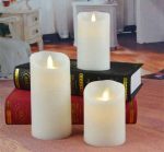Set Of 3 Mini Flameless Moving Wick Battery Operated Artificial Led Candle With Timer 3" x 4"/5"/6" - Image 2