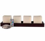 Square Ivory Led Candles/Paraffin Wax Led Candle Light Set Small Medium Big Assorted For Birthay Wedding
