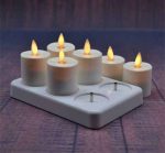 Rechargeable Moving Flame Votives Set Of 6 Tealight Candle - Image 3