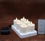 Rechargeable Moving Flame Votives Set Of 6 Tealight Candle - Image 2