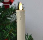 9" Dinner Moving Flame Warm Light 9 Inch Ivory Flameless Plastic Led Taper Candle With Dripped Tears Effect - Image 5