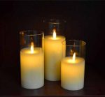 3.5" x 8" Flamless Moving Wick Led Glass Pot Candle - Image 5