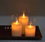 3.5" x 8" Flamless Moving Wick Led Glass Pot Candle - Image 4