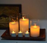 3.5" x 8" Flamless Moving Wick Led Glass Pot Candle - Image 3