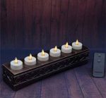 1.5" x 1.5" Remote Control Flameless Wireless Rechargeable Tealight Led Candle With Moving Flame - Image 4