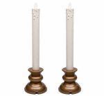 8" Rechargeable Taper Remote Control With Timer Function Led Flickering Wedding Candle Set