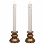 8" Rechargeable Taper Remote Control With Timer Function Led Flickering Wedding Candle Set