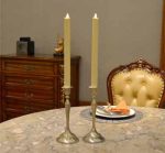 12" Set Of 2 White Moving Flame Led Taper Wedding Candle - Image 5