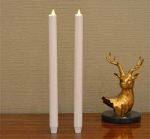 12" Set Of 2 White Moving Flame Led Taper Wedding Candle - Image 4