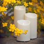 3.75" x 5" Outdoor Waterproof Plastic Moving Wick Flameless Led Candle With Timer And Remote