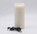 3" x 8" Rechargeable Dancing Flame Led Ivory Wax Rechargeable Candle - Image 5