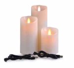 3" x 8" Rechargeable Dancing Flame Led Ivory Wax Rechargeable Candle - Image 2