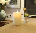 3.5" x 5" Flat Top Electric Moving Wick Flameless Paraffin Wax Led Candle Light With Remote Control For Table Decoration - Image 3
