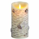 3.5" x 7" Moving Flame Led Birch Candle For Restaurant Lighting Rural Style Decoration