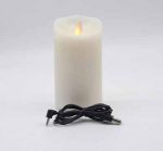3" x 6" China Moving Wick USB Rechargeable Pillar Candle - Image 5