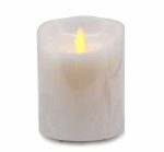 3" x 4" Real Wax Flameless Ivory Electric Moving Flame Led Rechargeable Pillar Candle With Timer - Image 3