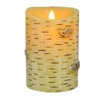 3.5" x 5" Remote Battery Operated Pillar Real Wax Scented Dancing Flame Simulation Led Artificial Tree Candle - Image 3
