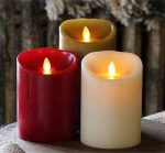 3.5" X 5"/7"/9" Ivory Colorful Real Wax Led Candle Motion Flame Battery Operated Candle - Image 2