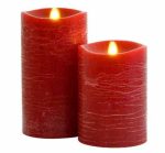 3.5" x 9" Battery Operated Moving Wick Flameless Led Candle New Design Red Water Ripple Swing Candle