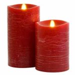 3.5" x 9" Battery Operated Moving Wick Flameless Led Candle New Design Red Water Ripple Swing Candle