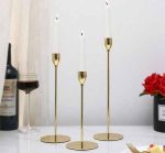 Slim Taper Candle Holder In Gold - Image 4