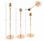 Slim Taper Candle Holder In Gold - Image 2