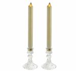 Ribbed Unique Mercury Glass Candlestick Holders - Image 2