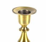 Antique Candlestick Holder In Gold - Image 3
