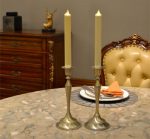 8" Dancing Flame Window Windproof Smokeless Ivory Wax Wedding Flameless Timer Taper Candle Set - Image 4