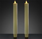 8" Dancing Flame Window Windproof Smokeless Ivory Wax Wedding Flameless Timer Taper Candle Set - Image 3