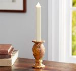 8" Dancing Flame Window Windproof Smokeless Ivory Wax Wedding Flameless Timer Taper Candle Set - Image 2