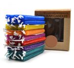 Colorful Hand Rolled Beeswax Hanukkah Candle - Image 3