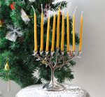 Single Color Dripped Beeswax Hanukkah Candle - Image 4