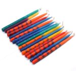 Decorative Frosted Mix Color Dripped Beeswax Hanukkah Candles - Image 4