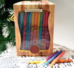 Decorative Frosted Mix Color Dripped Beeswax Hanukkah Candles - Image 2