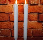 8" Real-Flame Effect Wax-Dipped Led Taper Candles With Flickering Wick - Image 2