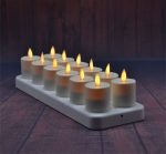 Set Of 12 Moving Wick Rechargeable Votives Led Tealight Candles - Image 2